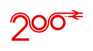 Railway200 anniversary logo in red